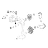 Cușcă Interioară Schimbător Spate Sram Red Xplr AXS E1 Carbon Șuruburi Aluminiu Negru