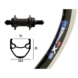 Rear Wheel Winora X-Plorer Rigid Threaded Freewheel Quick Release 135mm 6/7s Black/Silver